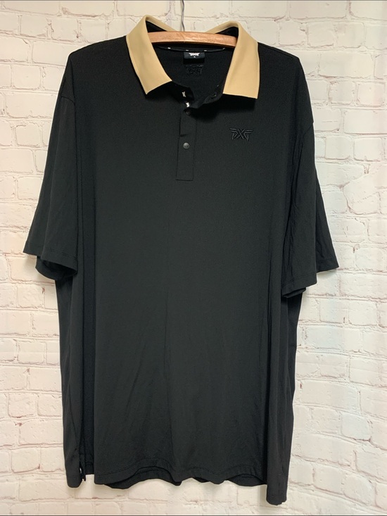 PXG Other - PXG Black Polo Shirt Tan Contrast Collar Looks New Size XL